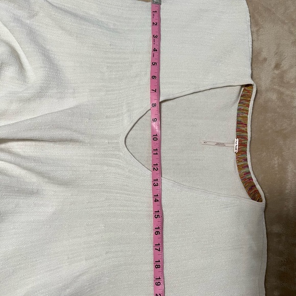 Free People oversized v-neck sweater size L oatmeal cream - Picture 12 of 15